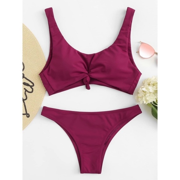 Other - Maroon Knot Bikini Set